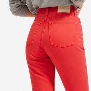 Everlane The High Rise 90s Cheeky Straight Jean in Overdyed Red